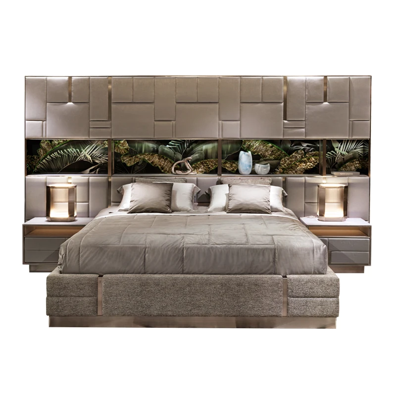 1.8m double king bed high end atmosphere customized Italian luxury
