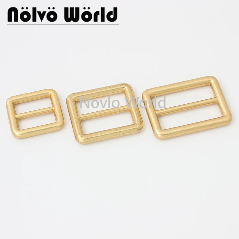 

10-50 pieces 2 size 19-25-32-38mm Satin gold women purse metal slider Tri Glide adjuster buckles bags shoes strap slider buckle