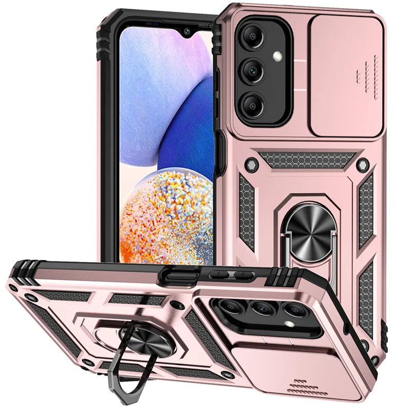 Enhanced Armor Phone Case with Slide Camera Lens Protector for Enhanced Protection and Style