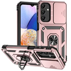 Enhanced Armor Phone Case with Slide Camera Lens Protector for Enhanced Protection and Style (Rose Gold)