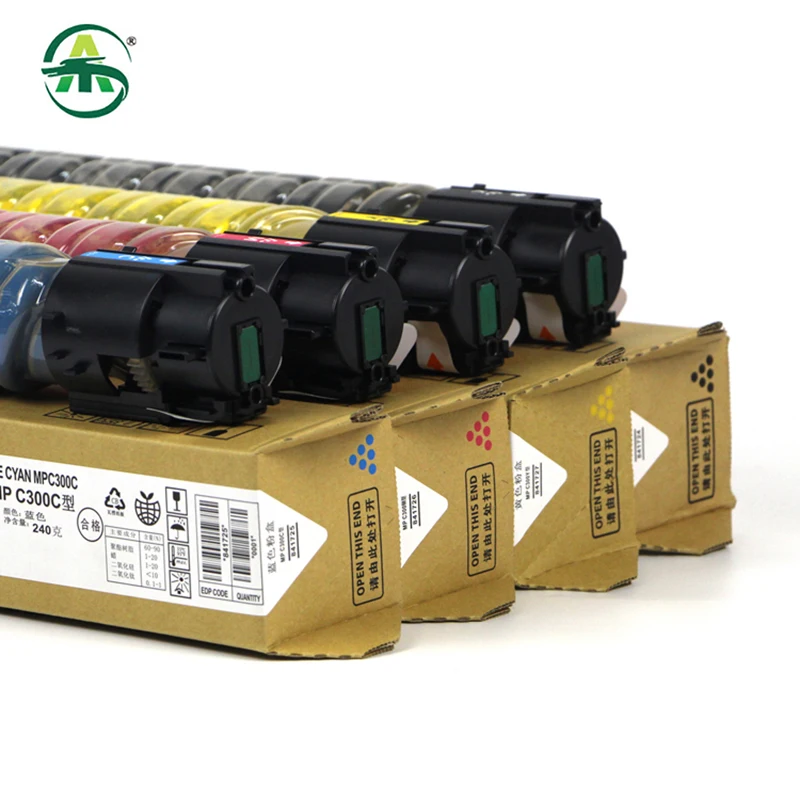 MP C300 Copier Toner Cartridge Compatible for RICOH Aficio MP C300 400 401 Copier Cartridges powder Supplies CMYK210g 4pcs/set