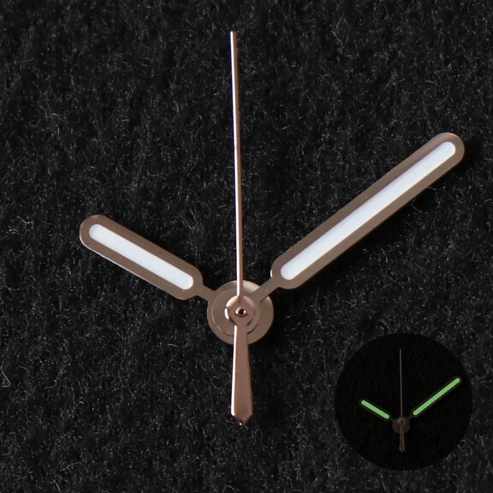 Watch Accessories, 8.5*12.5*12.5mm NH35 Watch Hand for Seiko Nautilus NH35 NH36 Movement Watch Needle Hands, Green Lume Silver Vintage