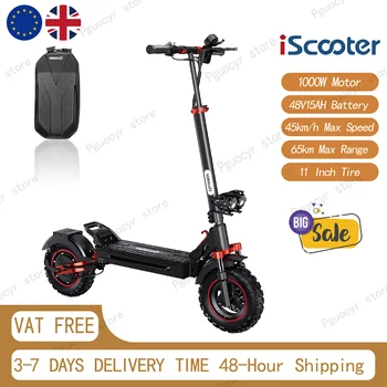 Monopattino elettrico iScooter iX5S con motore da 1000W, batteria 48V15Ah, sistema di frenatura EABS, pneumatici fuoristrada da 11 pollici, per adulti, adatto per la città.