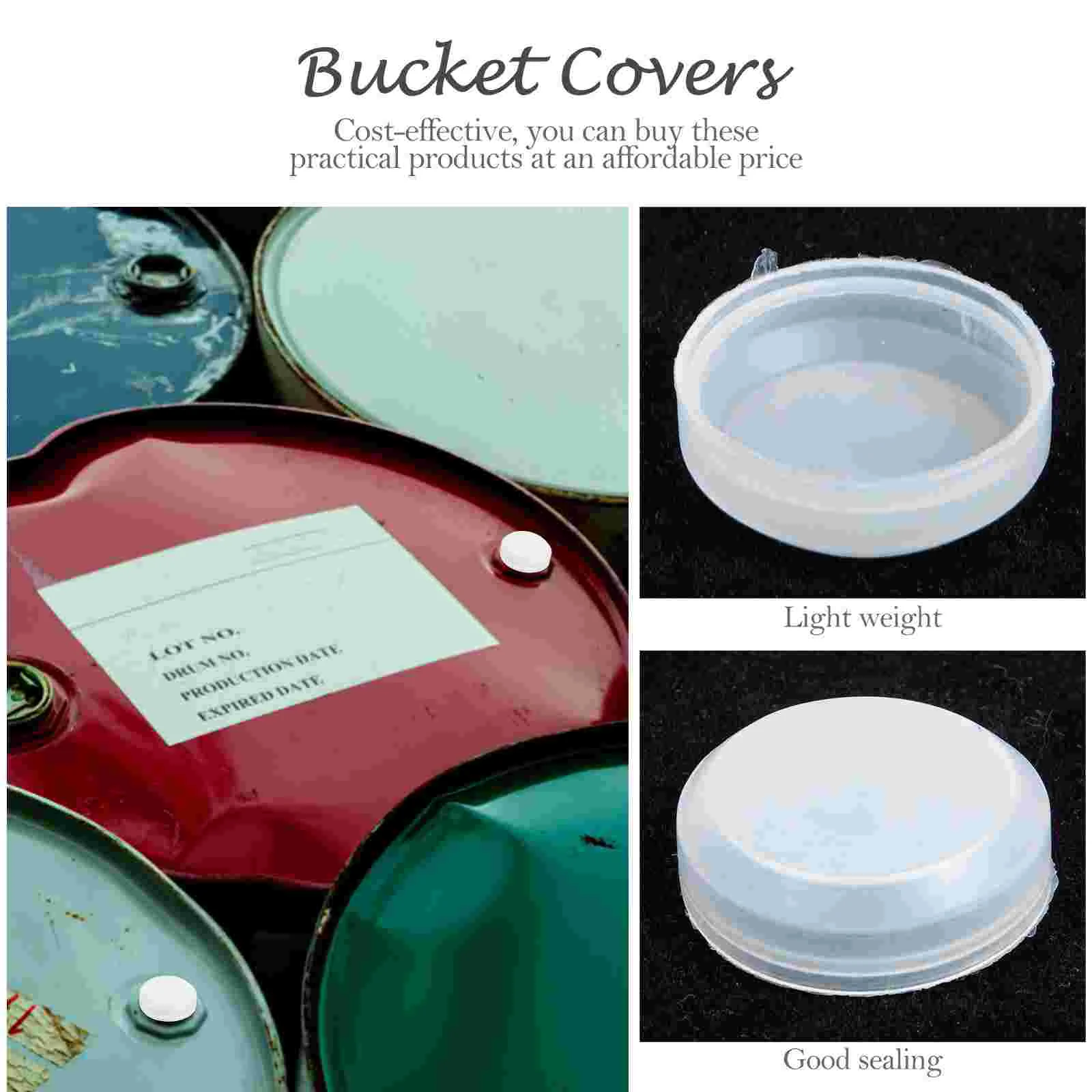 50 Pcs Iron Drum Sealing Cover Oil Covers Sealed Cap Bucket Storage Caps Gallon Lids Dustproof Plastic