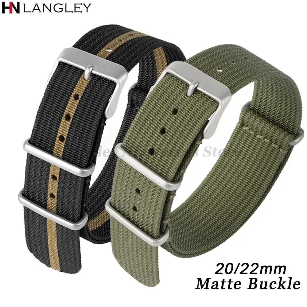 Enhanced Nylon Braid Ribbed Sport Strap with Matte Buckles