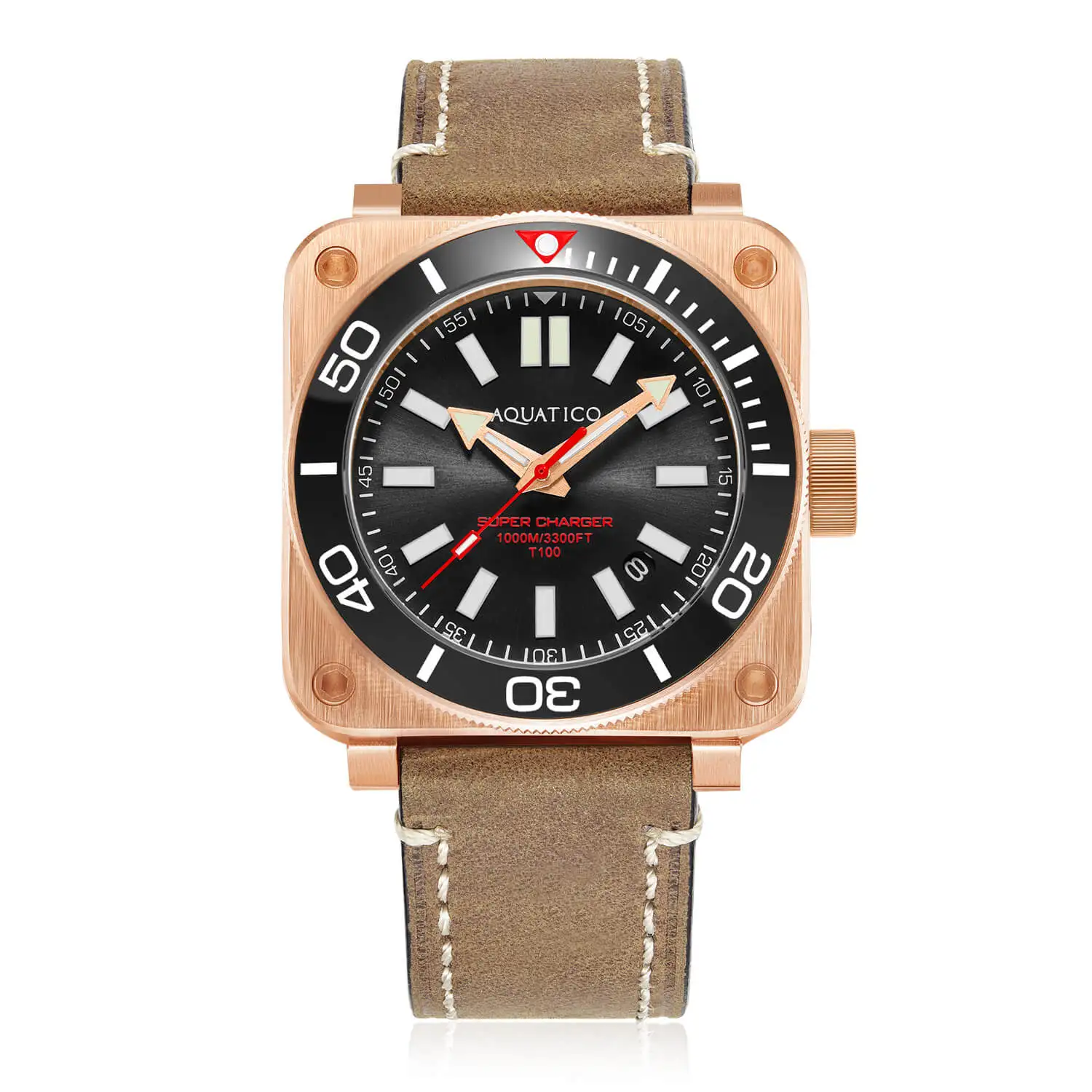 

Aquatico Super Charger Bronze Black Dial Watch (SWISS Sellita sw200-1)