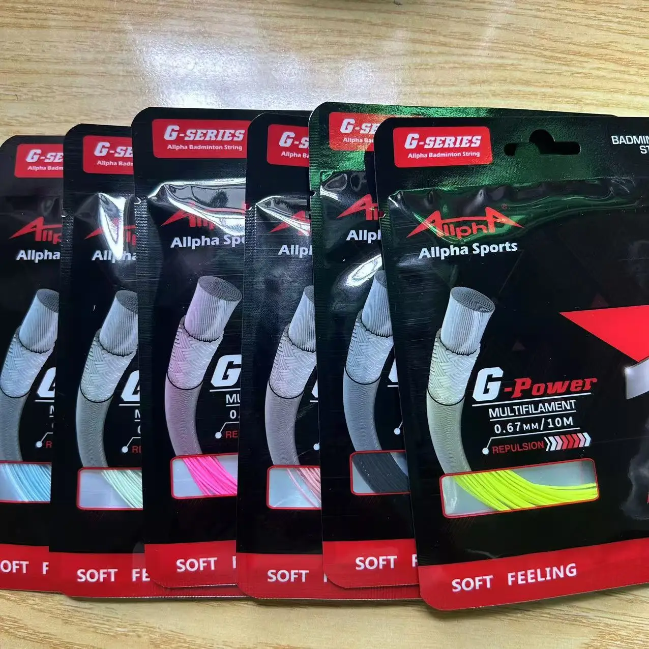 Allpha 10PCS Badminton Racket String Multifilament 0.67mm Thin High Repulsion 30 Pounds Badminton String 10m