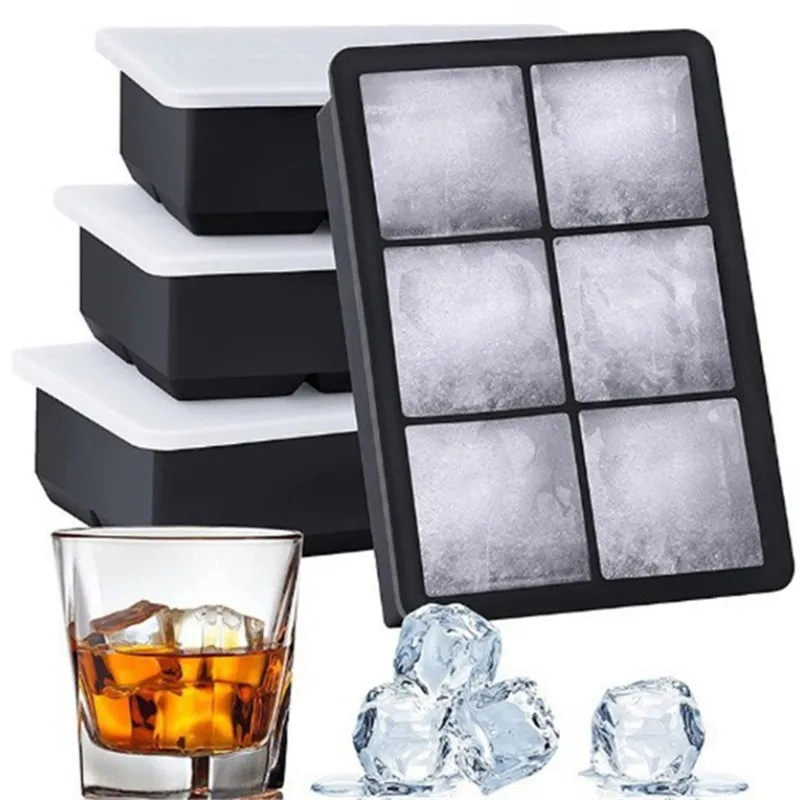 Grid Big Ice Food Mold Giant Jumbo Large Food Grade Silicone Ice Cube Square Tray Mold DIY Maker Cube Tray silicone ice cube maker,ice maker
