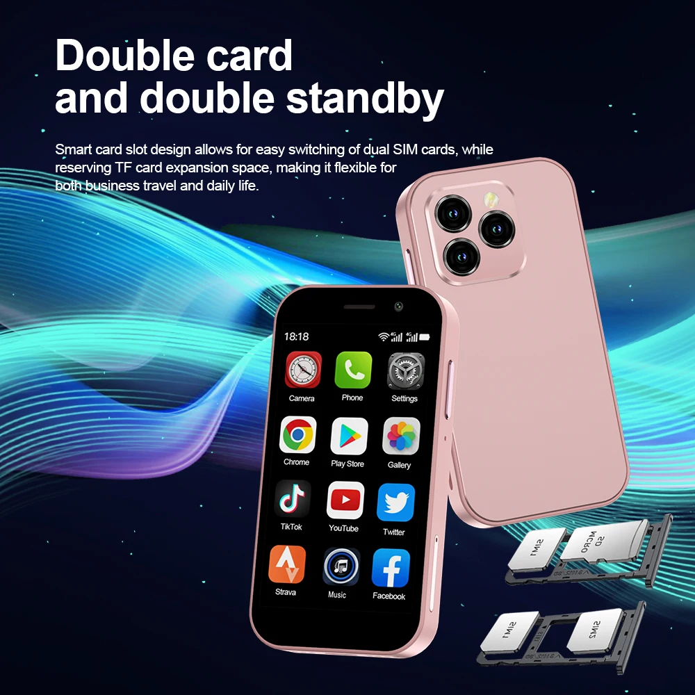 SERVO KING8000 Android Mini Smartphone 4G LTE 2GB+16GB Play Store GPS Face Unlock Wi-Fi 3.0" Cute Tiny Smart Phone 2 SIM Standby