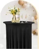 1Pcs Round Spandex Cocktail Tablecloths with Skirt Table Cover  Stretch Tablecloth Skirt For Table Bar Wedding Party Banquet 2