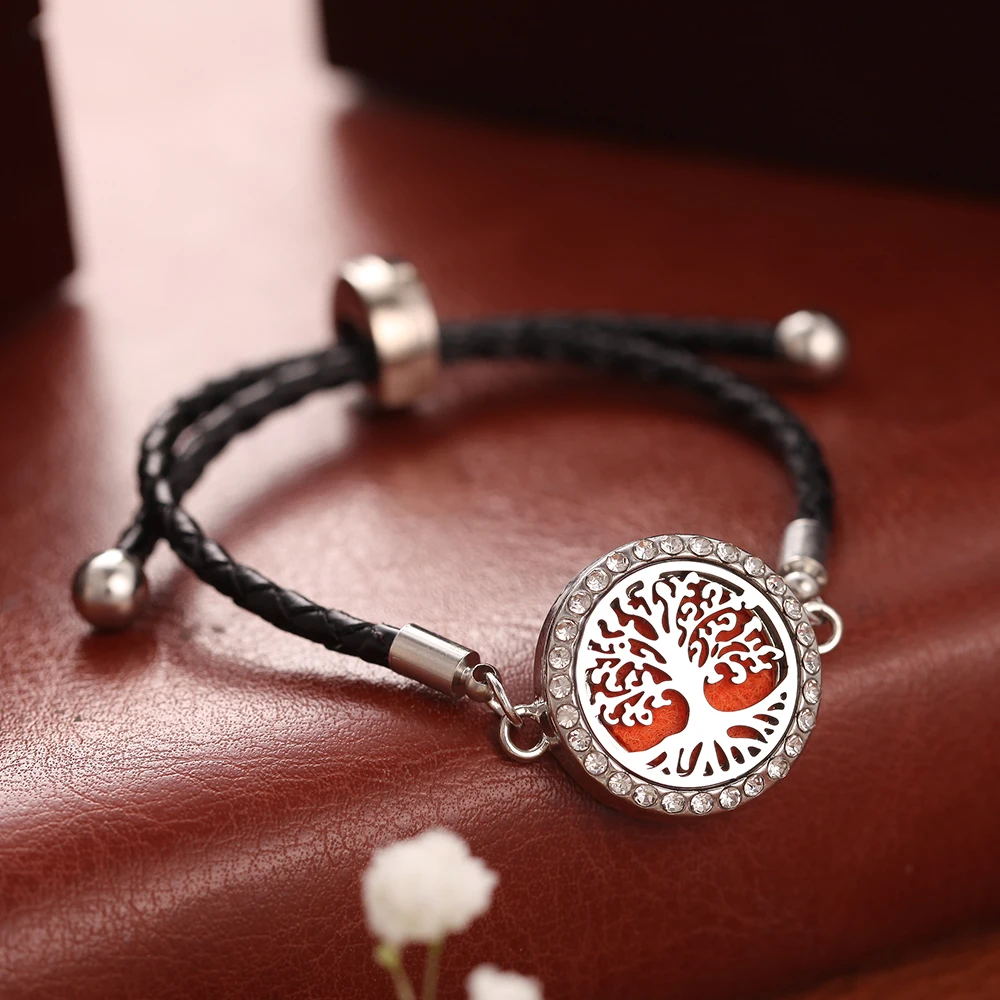 Tree of Life Aromatherapy Bracelet DIY Crystal Adjustable Braided