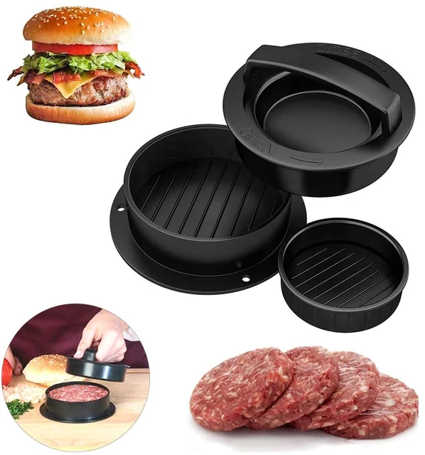 4 In 1 Hamburger Meat Press Maker ABS Sandwich Press Round Shape Non-Stick  Stuffed Burger Patties Mould Make Kitchen Accessories - AliExpress