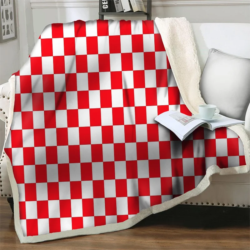 

Simple Geometric 3D Soft Plush Throw Blankets for Beds Sofa Chair Couch Quilt Nap Cover Portable Bedspread Travel Picnic Blanket