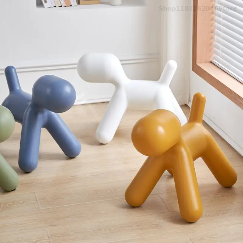 Nordic Style Blow Dog Style Children's Chair Simple Household Living Room Small Stool Animal Seat Kindergarten Cartoon Puppy
