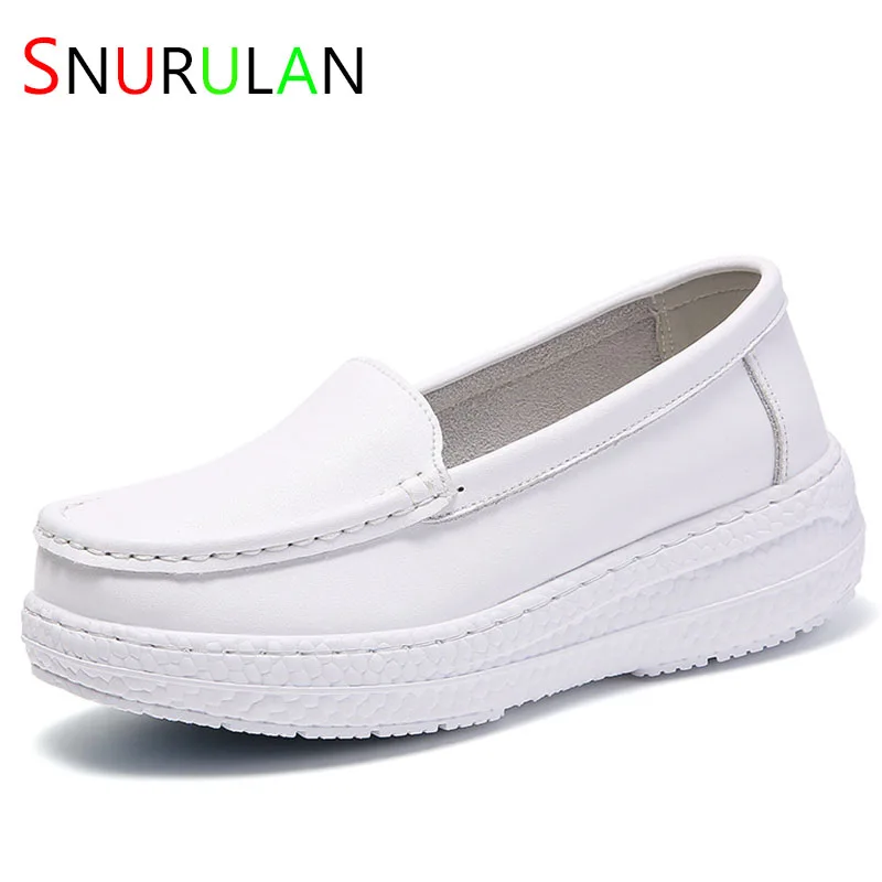 

Nurse shoes spring soft bottom hollow breathable deodorant anti-slip flat bottom thick bottom white medical work shoes