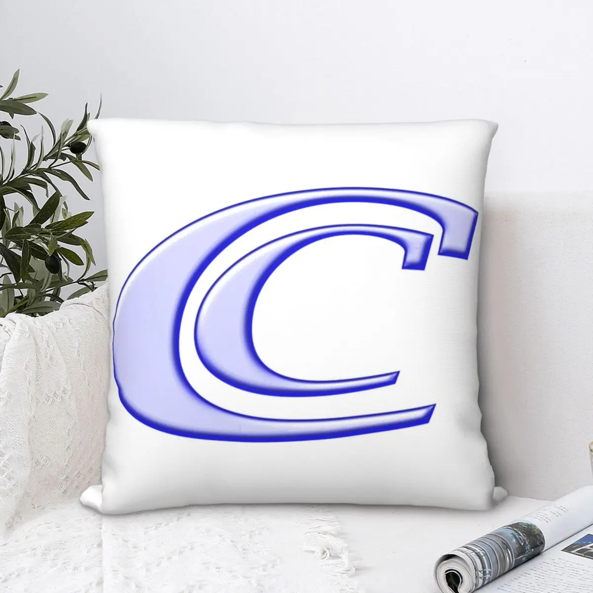 

INITIALS CC Square Pillowcase Polyester Pillow Cover Velvet Cushion Zip Decorative Comfort Throw Pillow For Home Bedroom