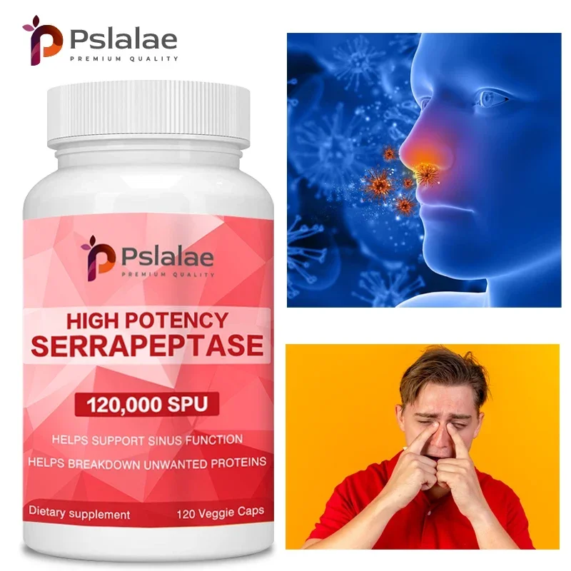 High Potency Serratiopeptidase Promotes Healthy Sinus and Respiratory Tract Function and A Healthy Immune Response for serratiopeptidase supplement