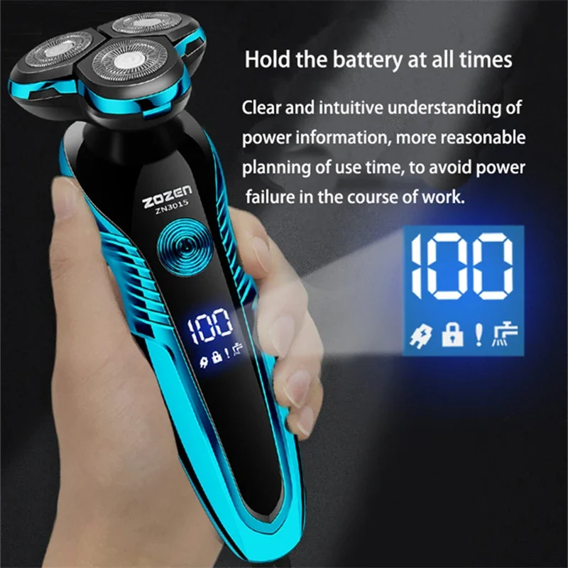 Electric Shaver Beard Trimmer Electric Shaver Rechargeable Electric Razor Hair Clipper Cutting Shaving Machine for Men Beard Trimmer Wet-Dry Dual Use