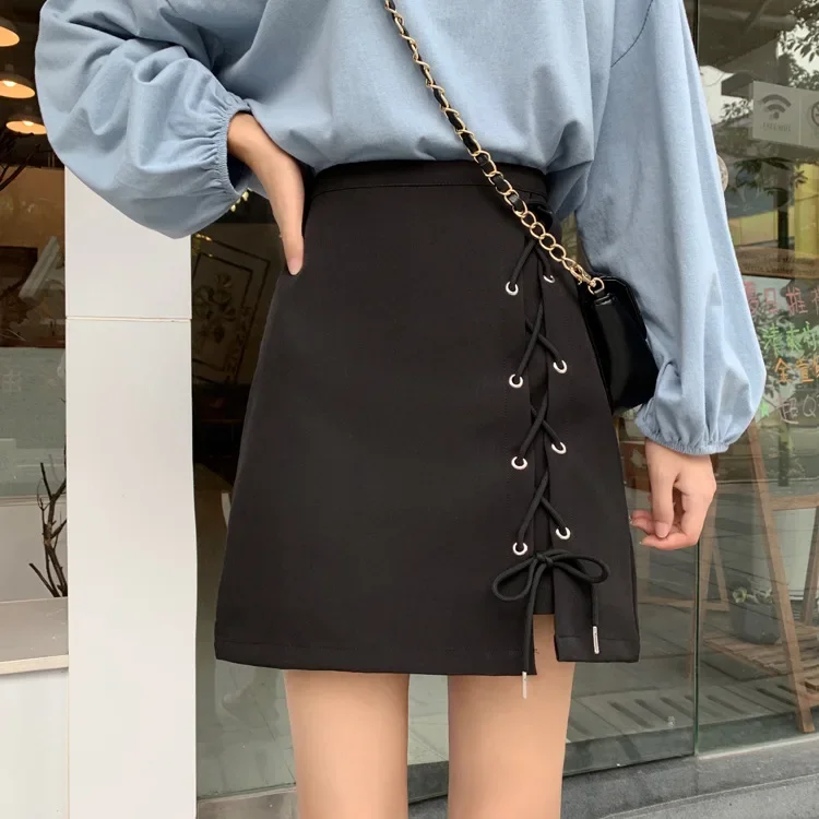 Summer Black Skirt Wrap Hips Women's Chic Design Skirt High Waisted A-line Femme Daily Commute Harajuku Short Skirts 200 customized blue personalized logo printing jewelry packaging bags small bags chic wedding gift bags white black more colors