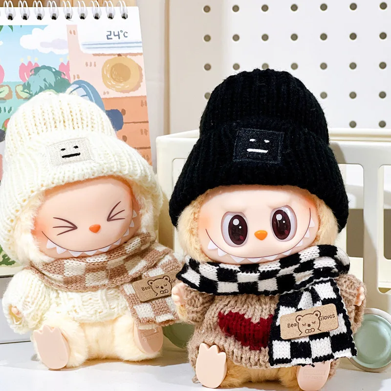 17cm Labubu clothes 1nd/2nd labubu Generation Labubu Sitting Party Clothes Pendant Doll Labubu doll Clothes Sweater scarf 2