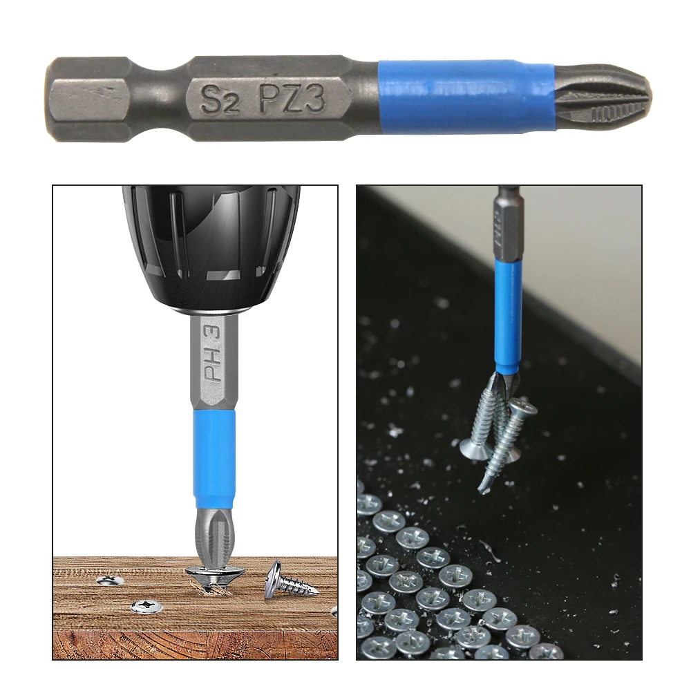 S2 steel anti slip screwdriver head electric screwdriver tip cross electric bolt driver tool set PH1/PH2/PH3/PZ1/PZ2/PZ3 screwdriver set