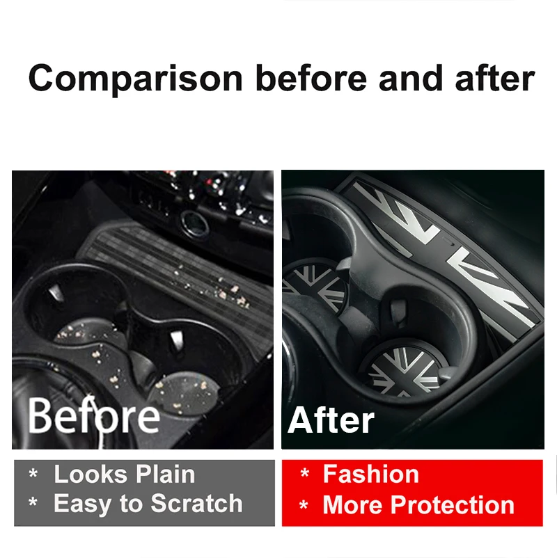Car Cup Cushion Storage Groove Coaster Non-slip Mat Pad For Mini Cooper S JCW Clubman F54 F55 F56 F60 Countryman