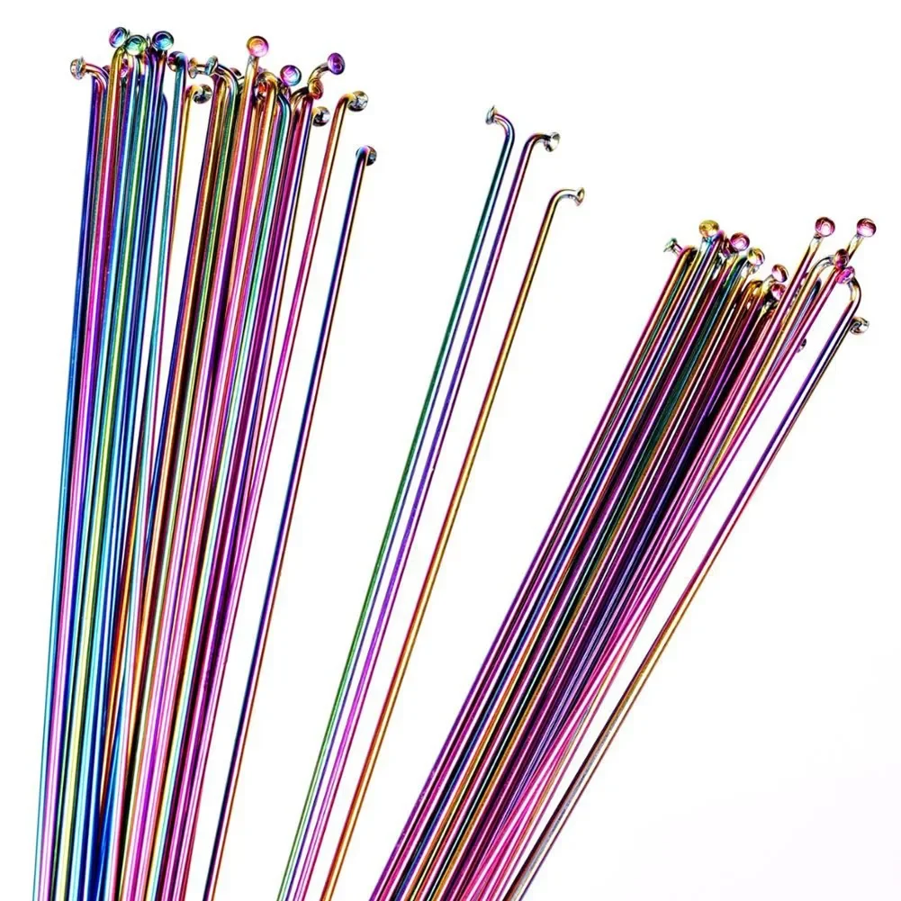 1pc Colorful Bicycle Oil Slick Length Cycling Spoke 259/261/271/273/291/293mm Stainless Steel Spokes Cycling Accessories