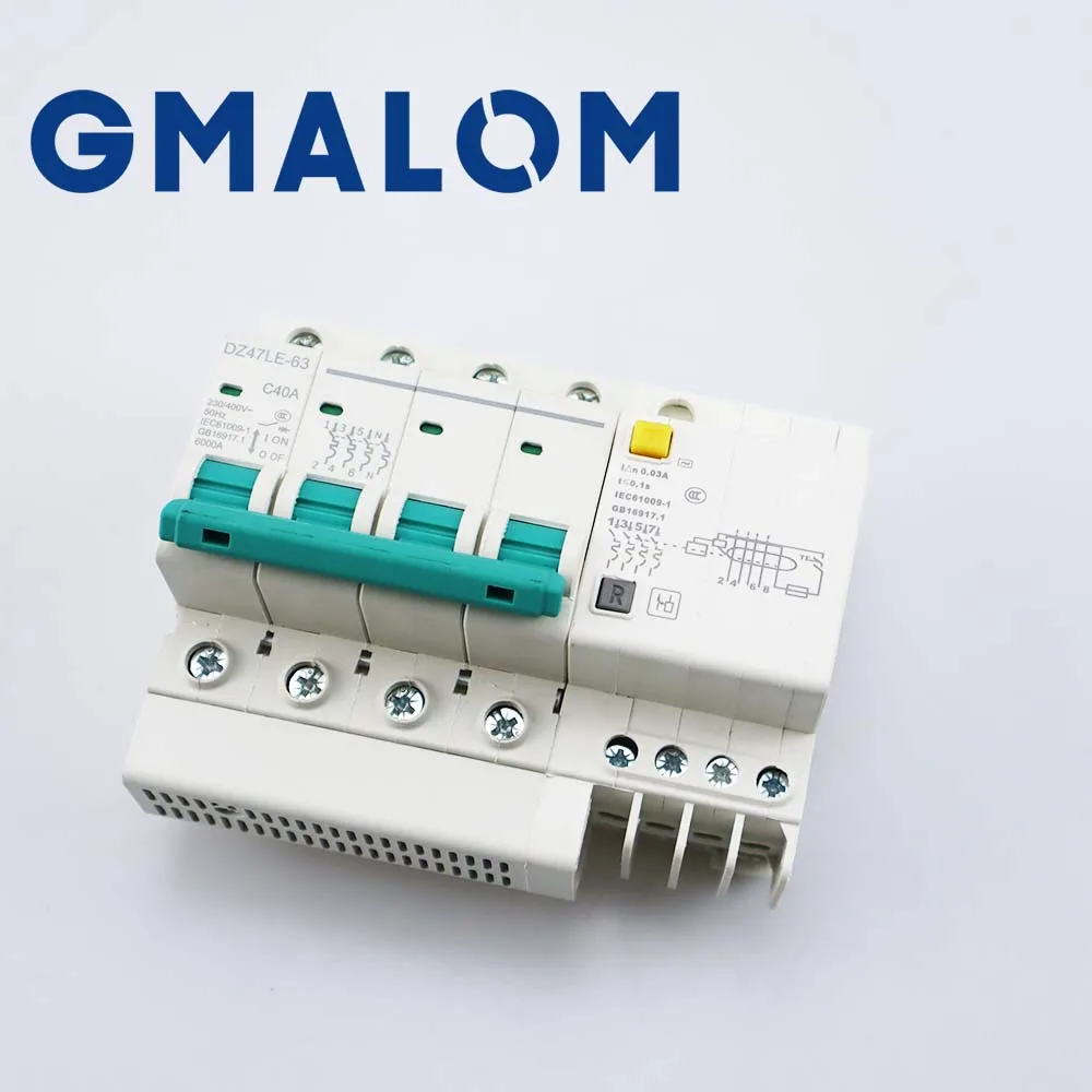 Residual current circuit breaker Main switch with surge protector 1P 2P 3P 3P+N 4P AC400V RCBO MCB with Lightning protection SPD