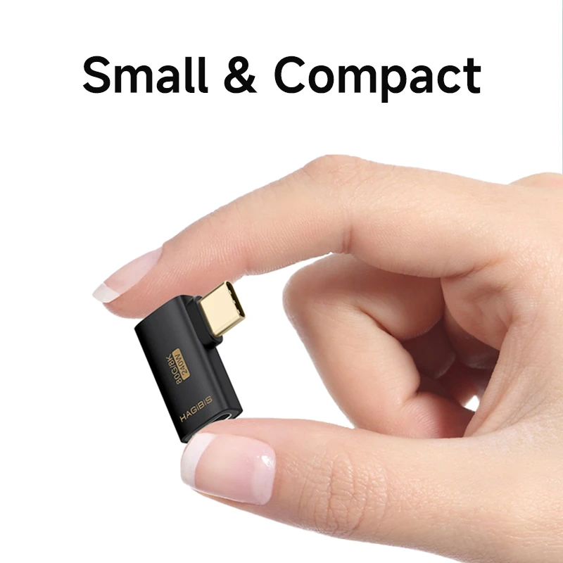 Hagibis USB C to C Adapter 90 Degree Right Angle Converter 80Gbps USB4 Data Cable Extension for Thunderbolt 5/4 iPhone 17 Laptop