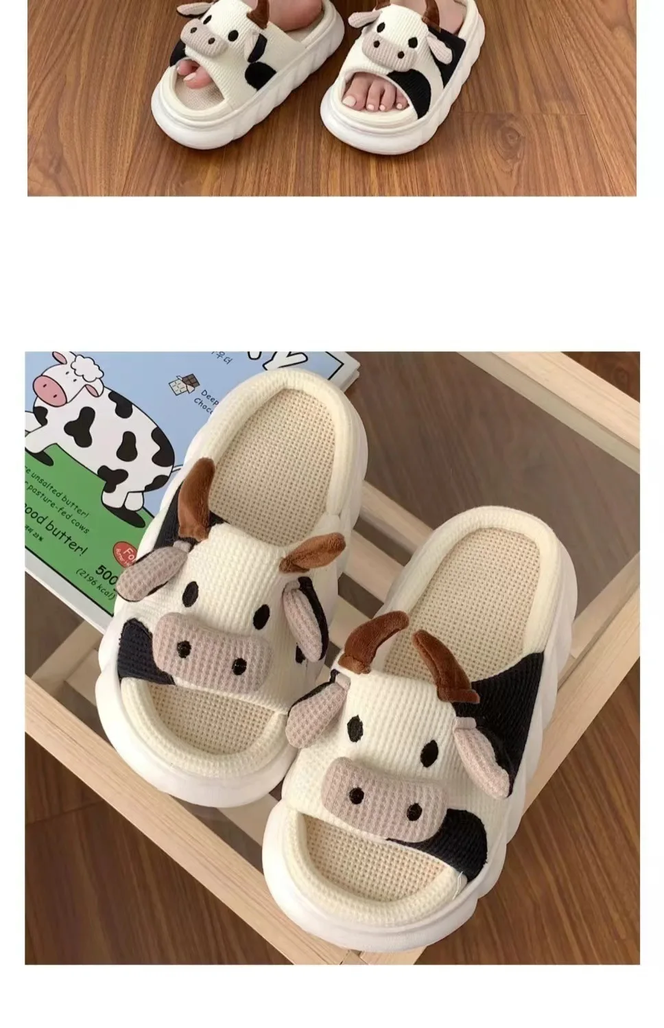 Comwarm Leinen-Hausschuhe für Damen, rutschfeste EVA-Sohle, leichte Home-Slides, weiche Sohle, Indoor-Slides, Freizeit-Plattform, Damen-Hausschuhe – Detail 8