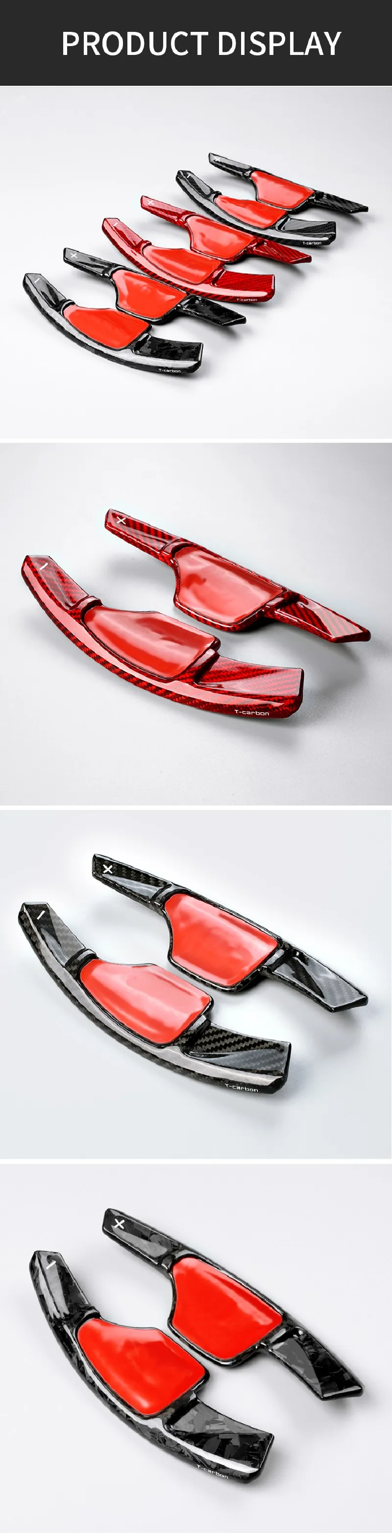 T-carbon Car Steering Wheel Paddle Shift For Cadillac CT4 CT5 Low-end Version 2017-2022 Carbon Fiber Paddle Shifter Extension