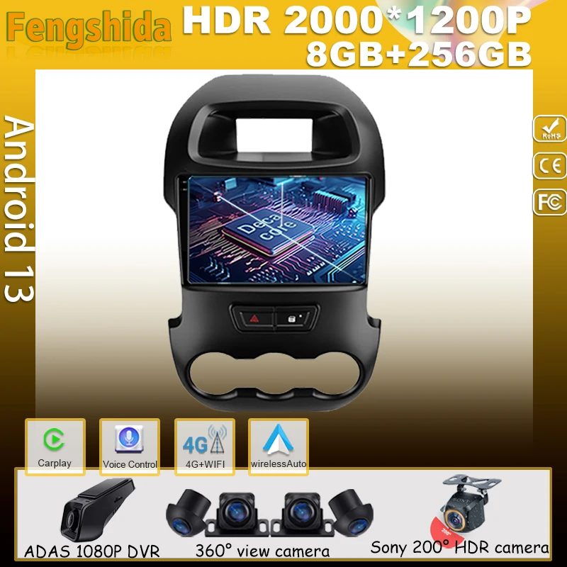 

Car Navigation Android For Ford Ranger 3 2011 - 2015 Auto Radio No 2din Player Screen Head Unit Stereo Carplay WIFI Video GPS