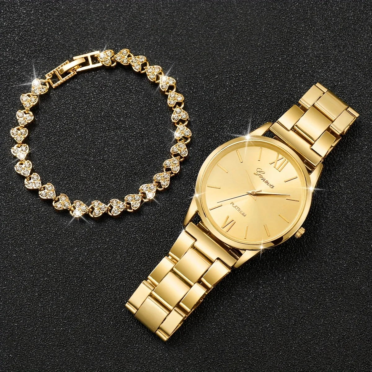 Watch and bracelet set - worn
