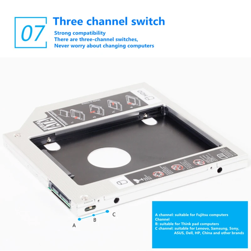 External Hard Drive Case SSD Enclosure Hard Drive Adapter SSD Adapter External Hard Drive Box Hard Disk Case Hard Drive Enclosure HDD Case Enclosure SK 9mm 9.5mm 12.7mm Aluminum Hdd Caddy SATA 3.0 for 2.5'' SSD Case Hard Disk Drive Adapter for Laptop PC