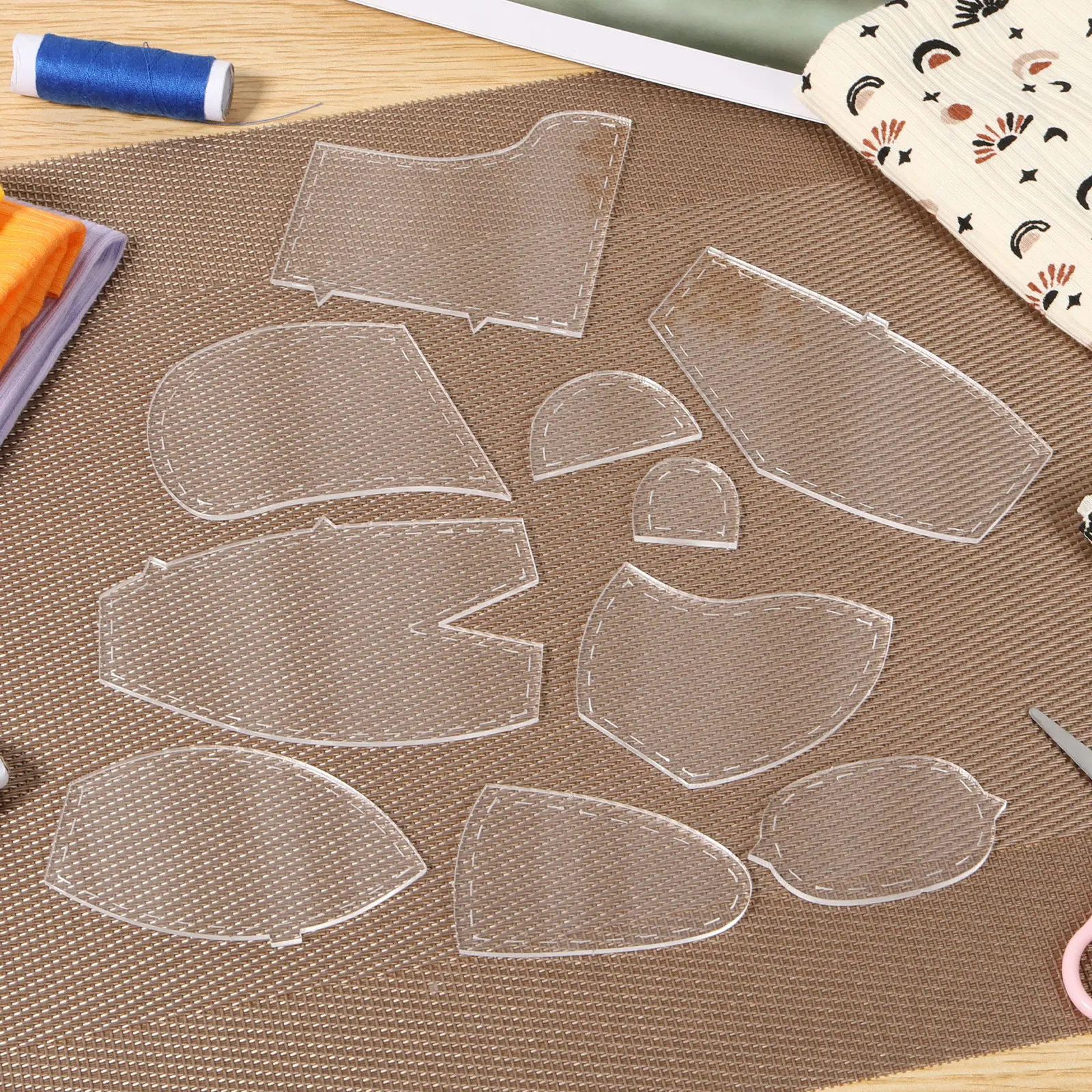 10Pcs Memory Bears Sewing Template For Beginner Patchwork Ruler DIY Child Toys 10/12/15 Inch Acrylic Template animal stuffed