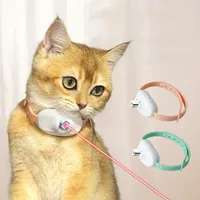 Smart Laser Tease Cat Collar Electric USB Rechargeable Pointer Kitten Automatic Toys Interactive Training Pet Accessories Goods