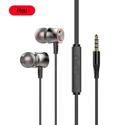 USB Type C Wired HiFi Stereo Earphones with 3.5mm In - Ear Design (3.5mm Red)
