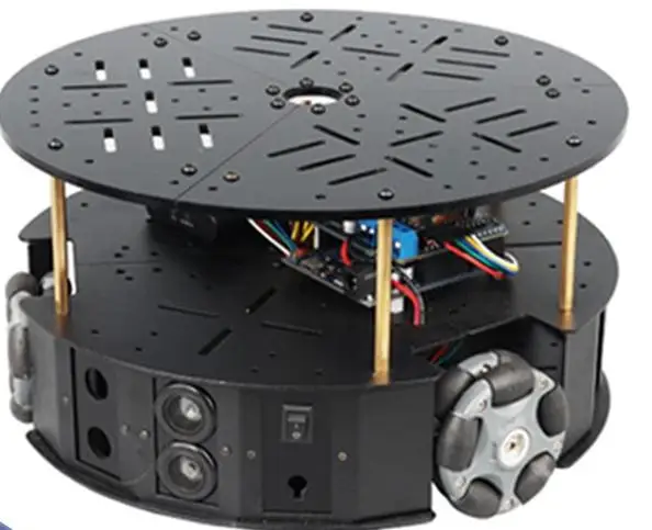 5kg Load 58mm Omnidirectional Metal Wheel Chassis With Motor 3WD