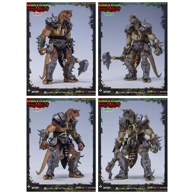 Stock Original Axytoys Axy001 Axy002 Dinosaur Battlefield Carnotaurus Warrior Recute Warrior Veterano Animation Character Model