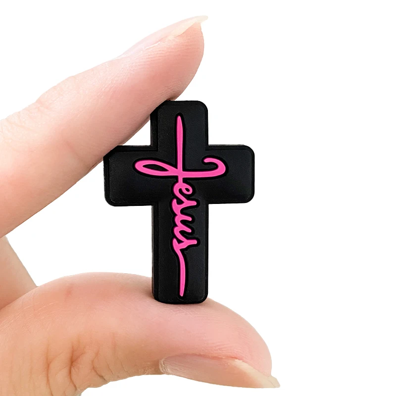 10Pcs Hot Sale Food grade Cross Silicone Focal Beads Jewelry  Baby Molar Toy For Pen Making  Bracelets Handmade Accessories 4