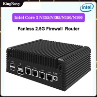Firewall Computer Soft Router Intel i3 N305 N355 N150 N100 Mini PC Case DDR5 4xi226-V 2.5G LAN Fanless Proxmox ESXi Host Server 1