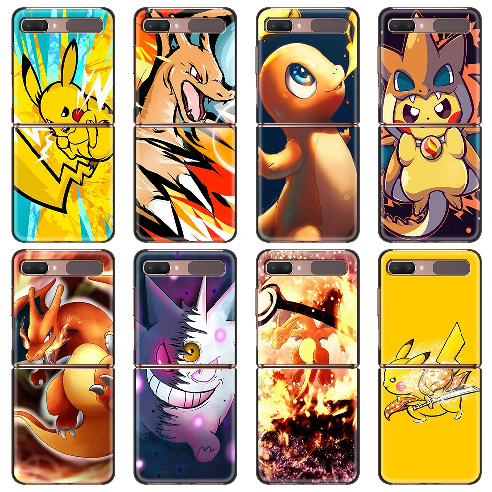Funda De Telefono Clasica De Anime Pokemon Para Samsung Galaxy Z Flip Flip3 5g Carcasa De Movil Plegable Negra Fundas Duras De Pc Aliexpress