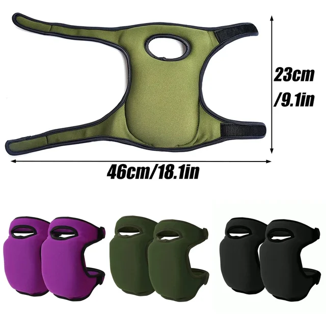 Ginocchiere Protettive Da Giardino - 1 Paio, Neoprene, Verde Militare, 23x46 Cm - Foto 3