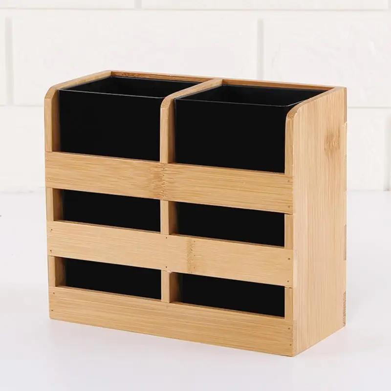 Cutlery Storage Box Minimalist Tableware Storage Holder Box Household Multi-functional Large Capacity Bamboo Utensil Organizer 2
