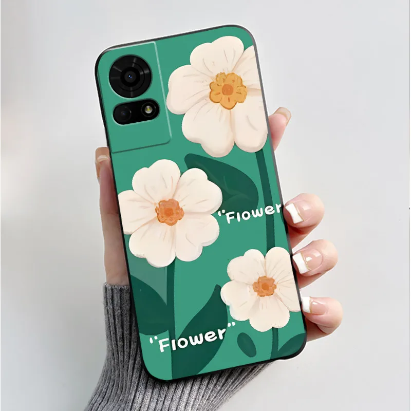 Luxury Butterfly Flowers Black Shockproof Soft Silicone Bumper Phone Case