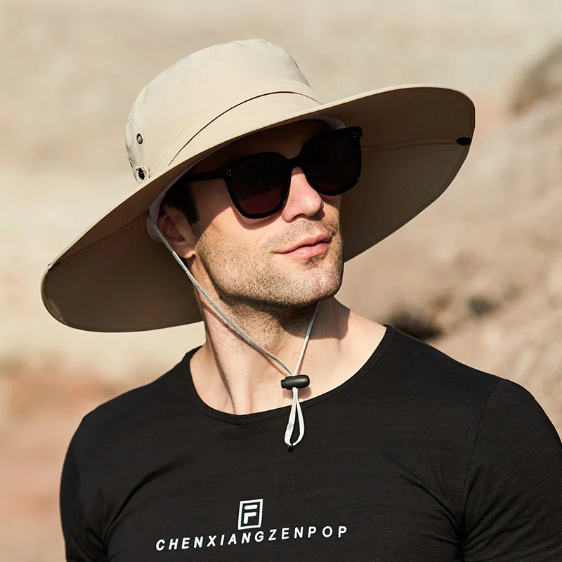 12CM Wide Brim Sunscreen Caps Fashion Men's Outdoor Eye Protection Sunshade  Fishing Panama Summer Quick-drying Climbing Hats New - AliExpress