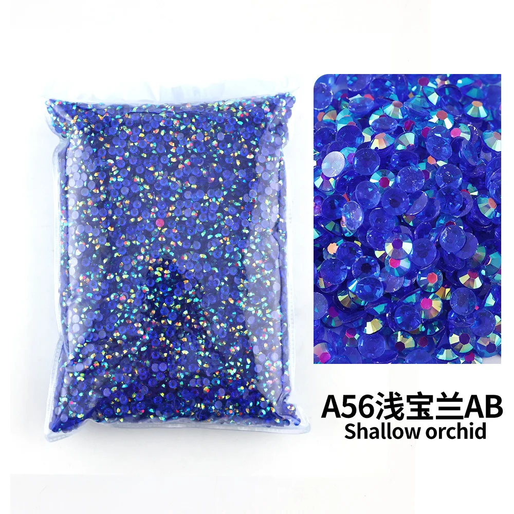 Bulk Wholesale Jelly Color AB Transparent Faceted FlatBack Resin Rhinestones for Nail Art & Garment Decoration