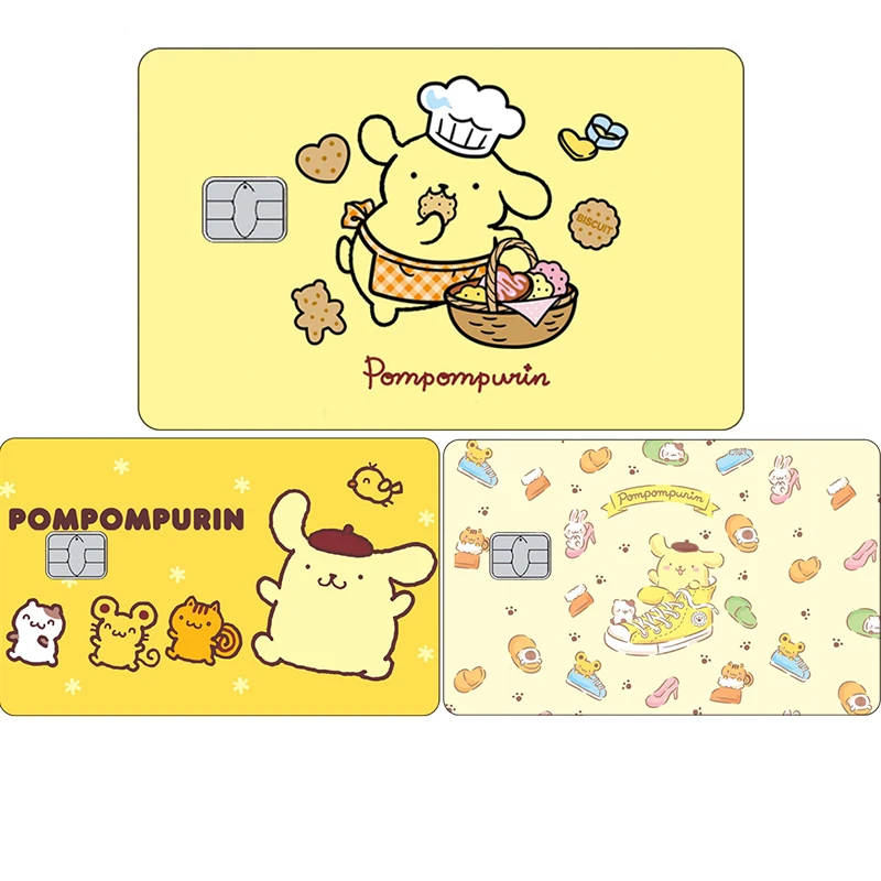 

Стикеры для банковских карт Sanrios, милые аниме Стикеры с помпонами и маленькими чипами для кредитных карт, Защитная пленка для банковских карт, искусственная кожа