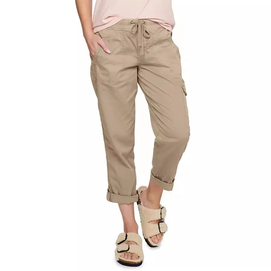 Women's Pant Leg Folding Pants Overalls Casual Pants