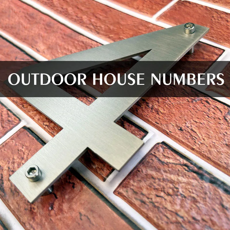 House Number Signs 5 in. Stainless Steel 0 To 9 Outdoor Floating Metal Doorplates Address 127mm Big Size Exterior
